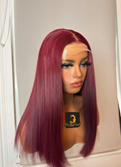 4x4 Glueless Burgundy Red Wig