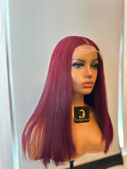 4x4 Glueless Burgundy Red Wig