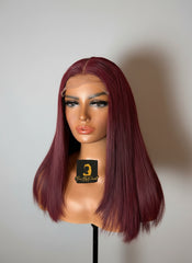 4x4 Glueless Burgundy Red Wig