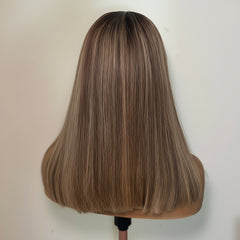 4x4 Glueless Ash Blonde wig with Highlights